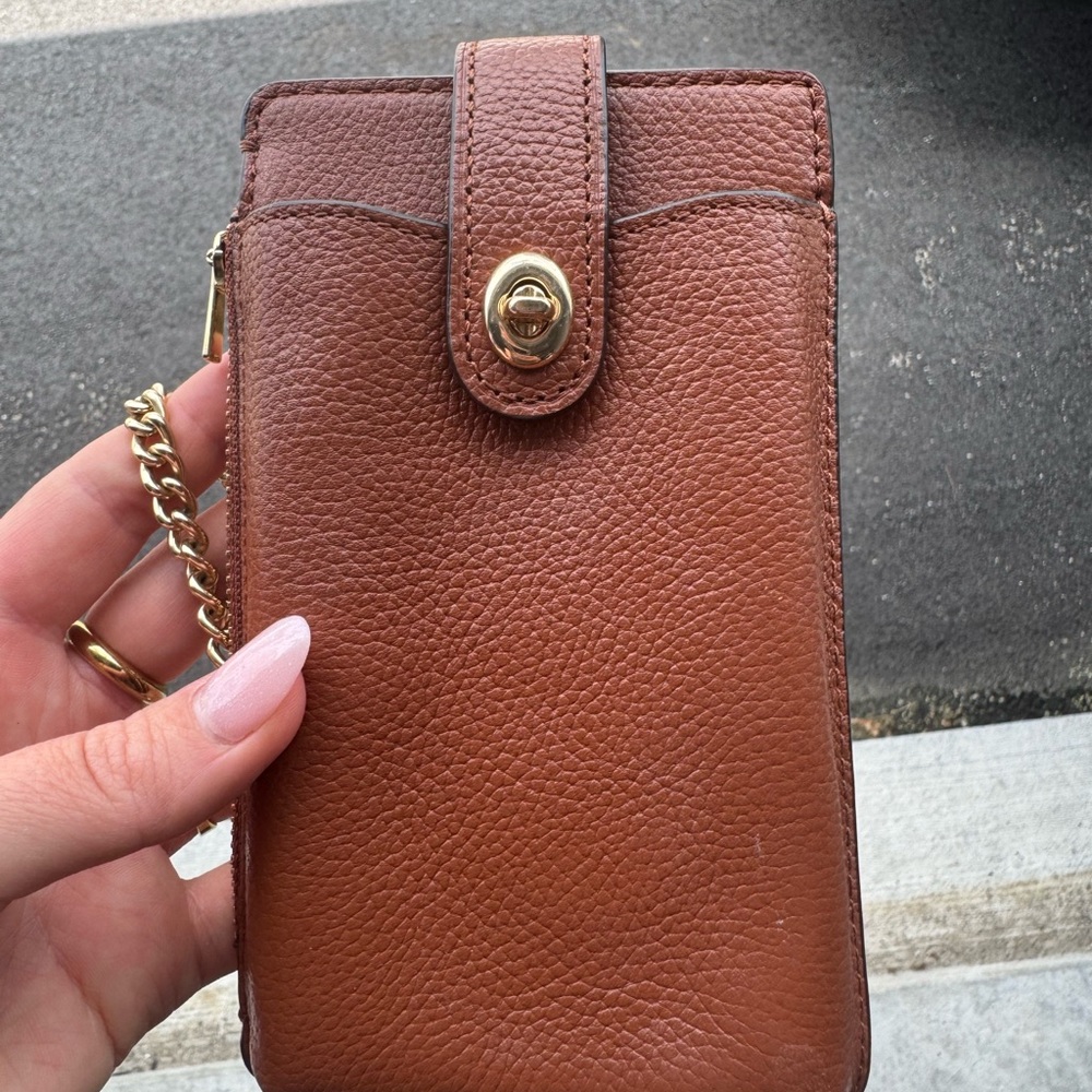 Coach leather turnlock crossbody